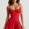 Helaia Ruched Backless Ολόσωμο Σορτς σε κόκκινο Helaia Ruched Backless Ολόσωμο Σορτς σε κόκκινο