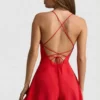Helaia Ruched Backless Ολόσωμο Σορτς σε κόκκινο Helaia Ruched Backless Ολόσωμο Σορτς σε κόκκινο