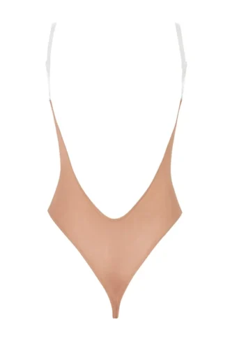 Intimates Κορμάκι με στρινγκ και αόρατους ιμάντες από απαλό πλέγμα σε χρώμα ζεστό ροδάκινο