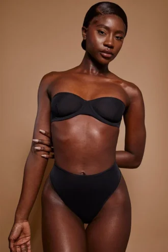 Intimates Μαύρο σλιπ με ψηλή μέση από μαλακό πλέγμα