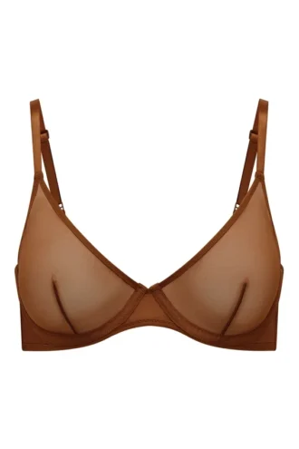 Intimates Soft Mesh Μονόστρωμα Σουτιέν με Μπανέλες σε Χρώμα Καστανιά