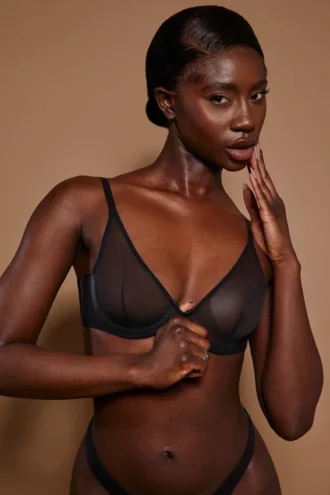 Intimates Soft Mesh Μονόστρωμα Σουτιέν με Μπανέλες σε Μαύρο