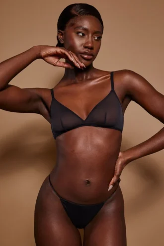 Intimates Μπικίνι με λεπτό κορδόνι από μαλακό πλέγμα σε μαύρο