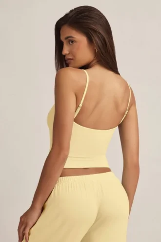Isalie Modal Camisole Pyjama Μπλούζα σε παστέλ κίτρινο