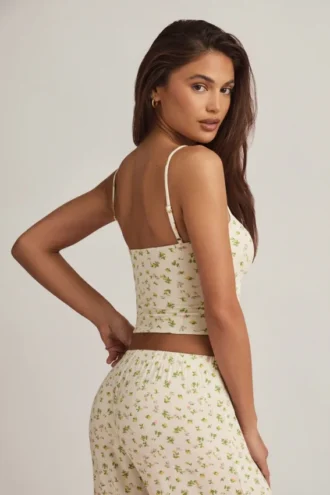 Isalie Modal Camisole Pyjama Μπλούζα σε σχέδιο λεμονιού