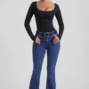 Jacey High-Rise Flared Jeans σε Indigo Wash Jacey High-Rise Flared Jeans σε Indigo Wash