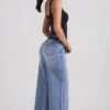 Jeylan Τζιν χαμηλής μέσης με φαρδιά πόδια σε vintage πλύση