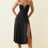 Joely Slinky Jersey Strapless A-Line Midaxi Φορέμα σε μαύρο Joely Slinky Jersey Strapless A-Line Midaxi Φορέμα σε μαύρο