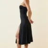 Joely Slinky Jersey Strapless A-Line Midaxi Φορέμα σε μαύρο Joely Slinky Jersey Strapless A-Line Midaxi Φορέμα σε μαύρο