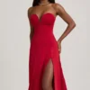Joely Slinky Jersey Strapless A-Line Midaxi Φορέμα σε True Red Joely Slinky Jersey Strapless A-Line Midaxi Φορέμα σε True Red