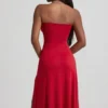 Joely Slinky Jersey Strapless A-Line Midaxi Φορέμα σε True Red Joely Slinky Jersey Strapless A-Line Midaxi Φορέμα σε True Red