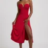 Joely Slinky Jersey Strapless A-Line Midaxi Φορέμα σε True Red Joely Slinky Jersey Strapless A-Line Midaxi Φορέμα σε True Red