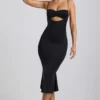 Julane Slinky Jersey Ruched Cut-Out Midaxi Φορέμα σε μαύρο Julane Slinky Jersey Ruched Cut-Out Midaxi Φορέμα σε μαύρο