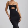 Julane Slinky Jersey Ruched Cut-Out Midaxi Φορέμα σε μαύρο Julane Slinky Jersey Ruched Cut-Out Midaxi Φορέμα σε μαύρο
