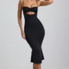 Julane Slinky Jersey Ruched Cut-Out Midaxi Φορέμα σε μαύρο Julane Slinky Jersey Ruched Cut-Out Midaxi Φορέμα σε μαύρο