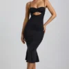 Julane Slinky Jersey Ruched Cut-Out Midaxi Φορέμα σε μαύρο Julane Slinky Jersey Ruched Cut-Out Midaxi Φορέμα σε μαύρο