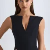 Kadie V-Neck Structured Crop Top σε μαύρο