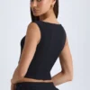 Kadie V-Neck Structured Crop Top σε μαύρο