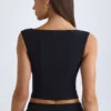 Kadie V-Neck Structured Crop Top σε μαύρο
