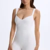 Kaia Modal Sweetheart-Neck Unitard σε λευκό Kaia Modal Sweetheart-Neck Unitard σε λευκό