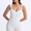 Kaia Modal Sweetheart-Neck Unitard σε λευκό Kaia Modal Sweetheart-Neck Unitard σε λευκό