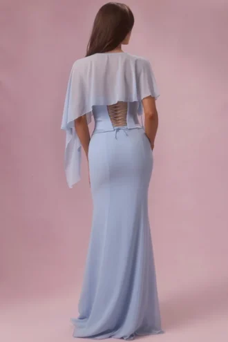 Κάπα Velina από σιφόν σε χρώμα Powder Blue Κάπα Velina από σιφόν σε χρώμα Powder Blue