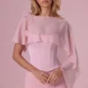 Κάπα Velina από σιφόν σε ροζ χρώμα Κάπα Velina από σιφόν σε ροζ χρώμα