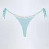 Κάτω Μέρος Σλιπ Μπικίνι Vernazza με δαντέλα Broderie Anglaise και δέσιμο στο πλάι σε γαλάζιο χρώμα