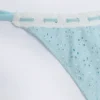 Κάτω Μέρος Σλιπ Μπικίνι Vernazza με δαντέλα Broderie Anglaise και δέσιμο στο πλάι σε γαλάζιο χρώμα
