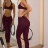 Κολάν Soft Active με ζώνη σε σχήμα V σε μπορντό Κολάν Soft Active με ζώνη σε σχήμα V σε μπορντό