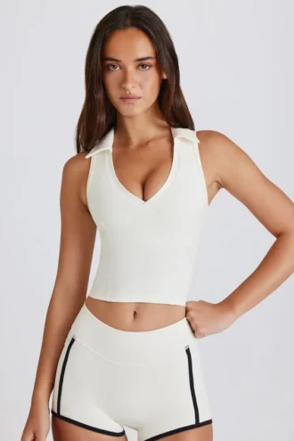 Κοντή μπλούζα Soft Active σε χρώμα ιβουάρ