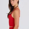 Κοντό μπλουζάκι Soft Active Layered σε χρώμα Strawberry Red