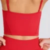 Κοντό μπλουζάκι Soft Active Layered σε χρώμα Strawberry Red