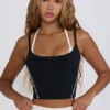 Κοντό μπλουζάκι Soft Active Layered σε μαύρο