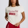 Κοντό T-shirt με γραφικό σχέδιο σε χρώμα ιβουάρ Κοντό T-shirt με γραφικό σχέδιο σε χρώμα ιβουάρ