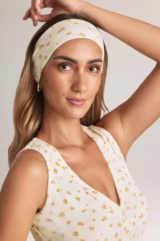 Κορδέλα Candy Modal με ραβδώσεις και floral μοτίβο