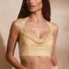 Κορσέ Selena με διακοσμημένο λαιμόκοψη σε χρυσό χρώμα