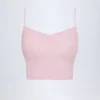 Κροπ τοπ Livia Pointelle Ruched Camisole σε ροζ χρώμα