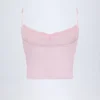 Κροπ τοπ Livia Pointelle Ruched Camisole σε ροζ χρώμα