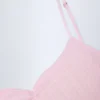 Κροπ τοπ Livia Pointelle Ruched Camisole σε ροζ χρώμα