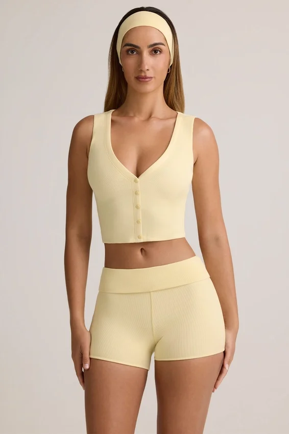 Lene Modal Ribbed Button-Up Μπλούζα σε χρώμα Buttercream Yellow Lene Modal Ribbed Button-Up Μπλούζα σε χρώμα Buttercream Yellow