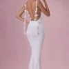 Λευκό φόρεμα Alora Jersey Draped Λευκό φόρεμα Alora Jersey Draped