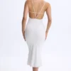 Λευκό φόρεμα Lois Modal Plunge Open-Back Midaxi Λευκό φόρεμα Lois Modal Plunge Open-Back Midaxi