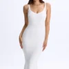 Λευκό φόρεμα Lois Modal Plunge Open-Back Midaxi Λευκό φόρεμα Lois Modal Plunge Open-Back Midaxi