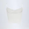Livia Pointelle Ruched Camisole Crop Top σε λευκό Livia Pointelle Ruched Camisole Crop Top σε λευκό