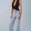 Lorielle Mid-Rise Straight-Leg Jeans σε ανοιχτό χρώμα τζιν
