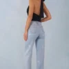 Lorielle Mid-Rise Straight-Leg Jeans σε ανοιχτό χρώμα τζιν