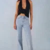 Lorielle Mid-Rise Straight-Leg Jeans σε ανοιχτό χρώμα τζιν