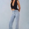 Lorielle Mid-Rise Straight-Leg Jeans σε ανοιχτό χρώμα τζιν
