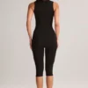 Luma Modal Bodycon Capri Ολόσωμη Φόρμα με τετράγωνο λαιμό σε μαύρο